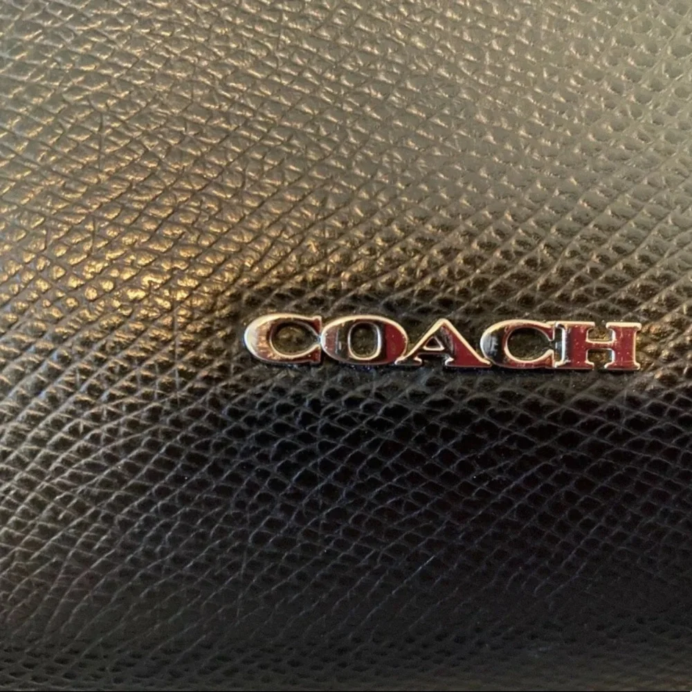 Coach Black Leather Crossbody Duffel Bag